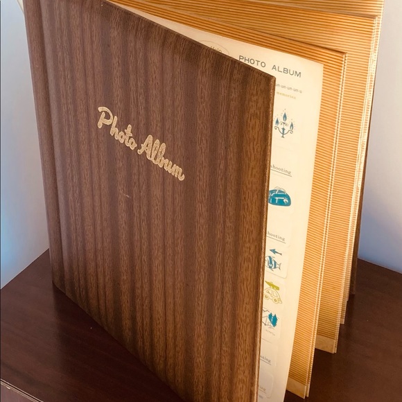 Wooden photo album - Golden brown vintage design - Picture 7 of 8